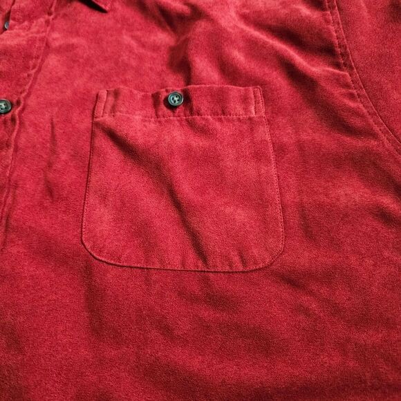 Consensus Sportswear Red Suede-like Long Sleeve Button Down 2XLarge - Picture 7 of 12